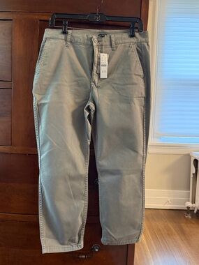 NWT J. Crew Light Gray Chino Pants slim straight 28P